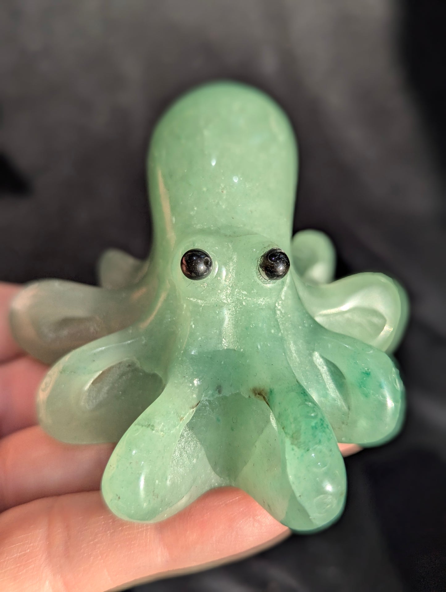 Yellow Jade & Green Aventurine Octopus Carvings | Adaptability, Intelligence, Intuition ~ 2", 190g