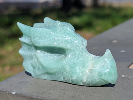 Green Aventurine Dragon Head Carving - 120g