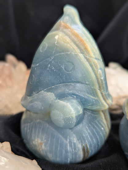 Blue Onyx Gnomes | Grounding, Tranquility, Protection |~ 4in, 525g