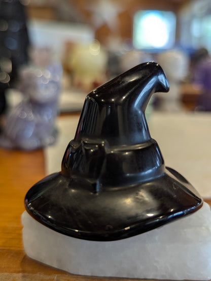 Crystal Witch's Hat Carvings – Sphalerite, Amethyst, Red Jasper & Blue Onyx