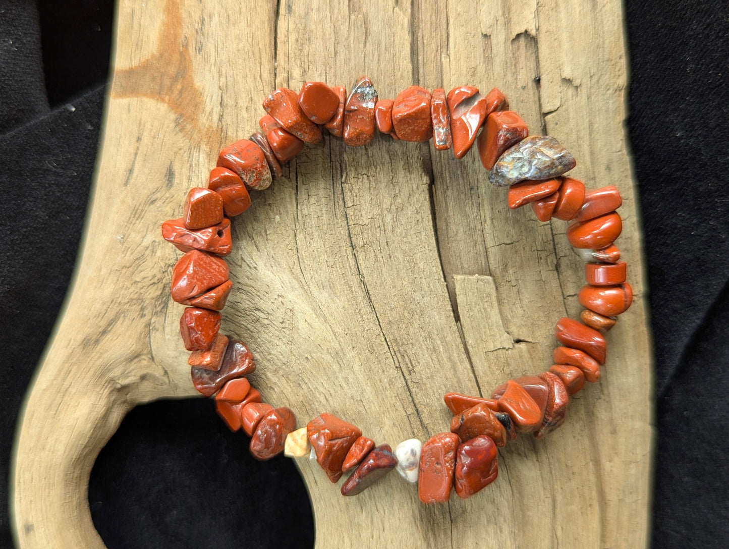 Red Jasper Beaded Bracelet — 6mm, 8mm, 12mm & chip