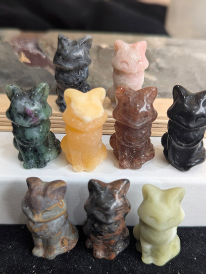 Tiny Fox Mineral Totem ~ 1"