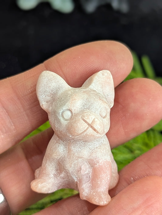 Tiny French Bulldog Mineral Totem ~ 1"