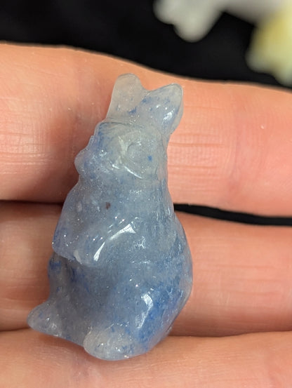 Tiny Rabbit Mineral Totem ~ 1"