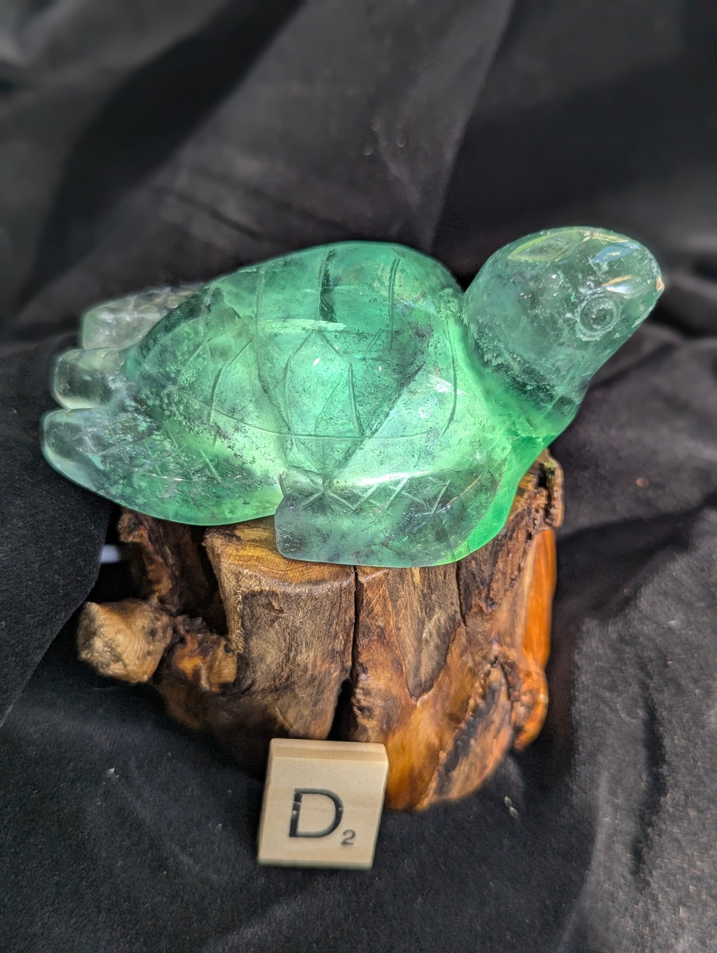 Rainbow Fluorite Sea Turtle Carvings