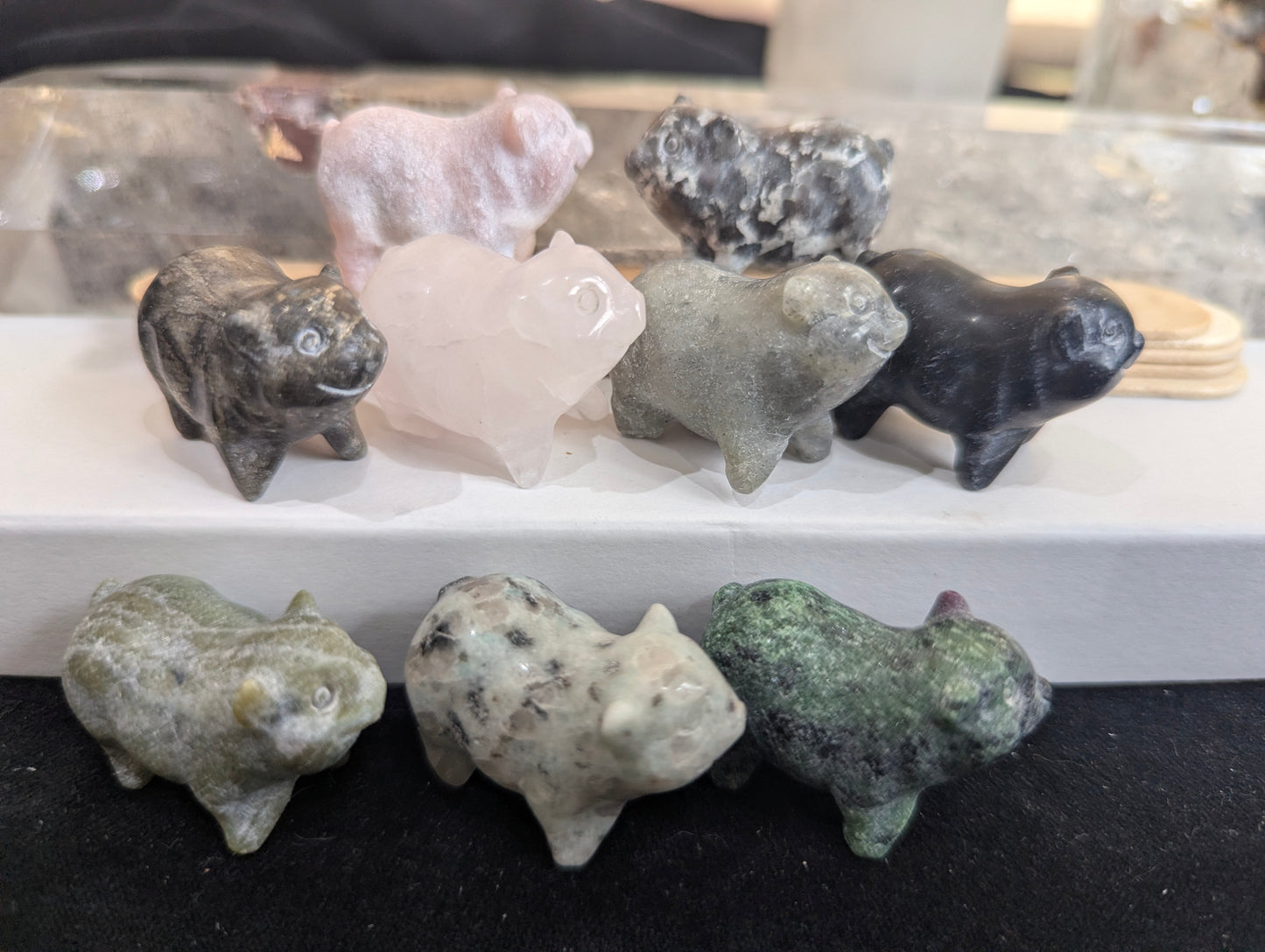 Tiny Pig Mineral Totem ~ 1"