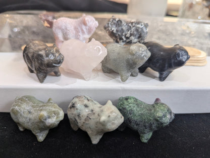 Tiny Pig Mineral Totem ~ 1"