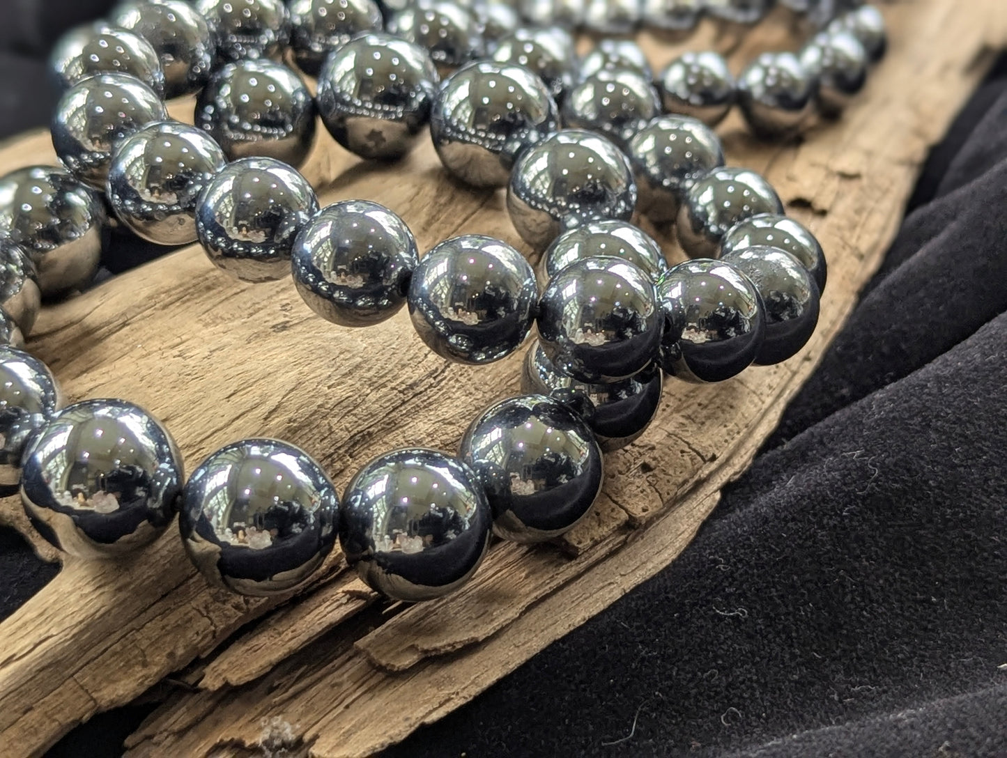 Terahertz Bracelet – 8mm - 14mm Polished Round Beads