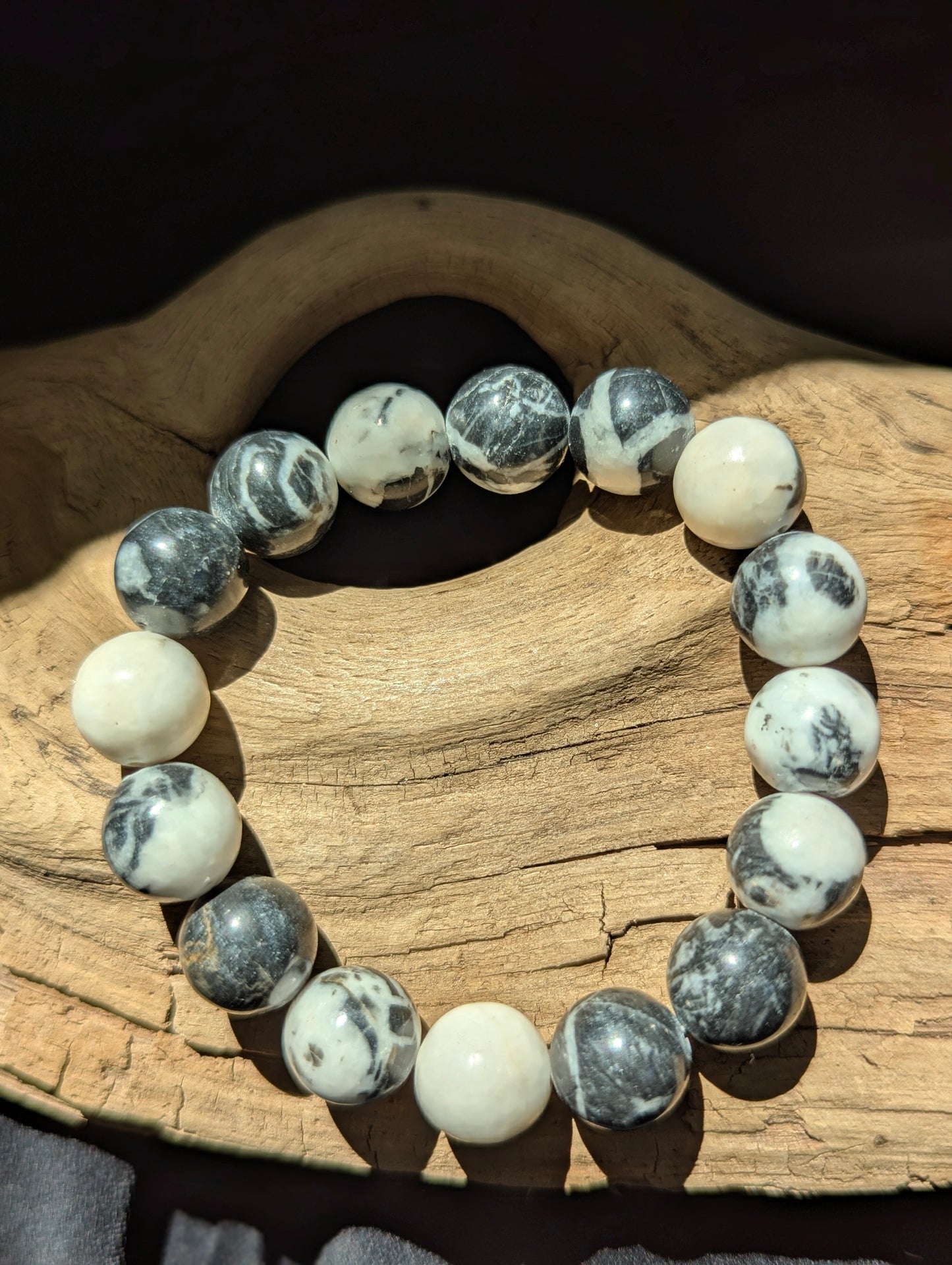 Zebra Jasper Bracelet — 6mm, 8mm & 12mm Round Beads