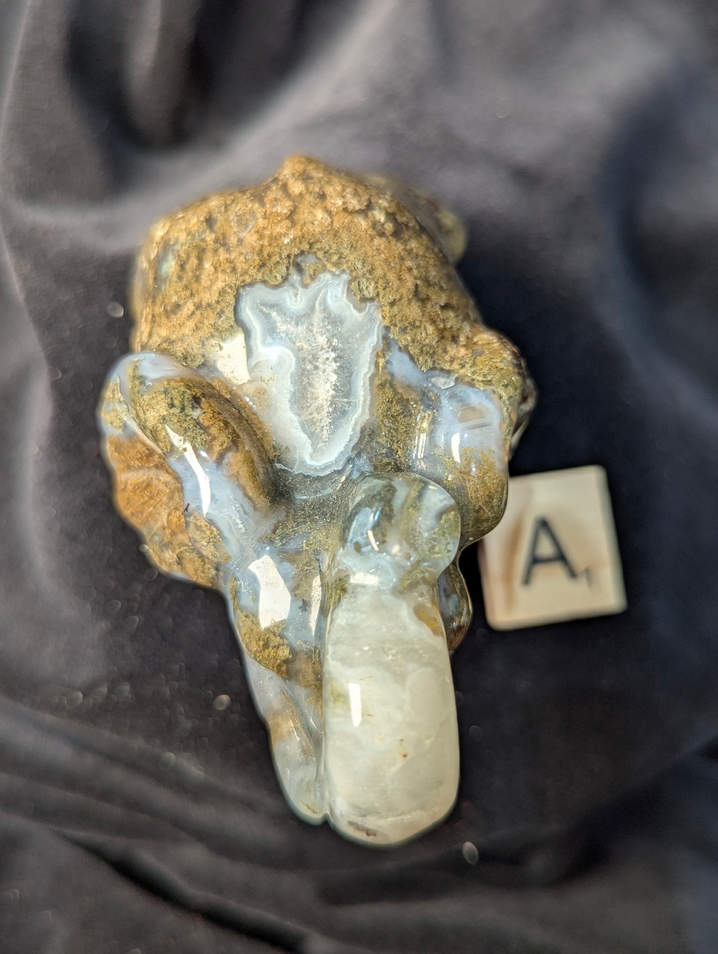 Moss Agate Elephants ~ 2.3in., 190g