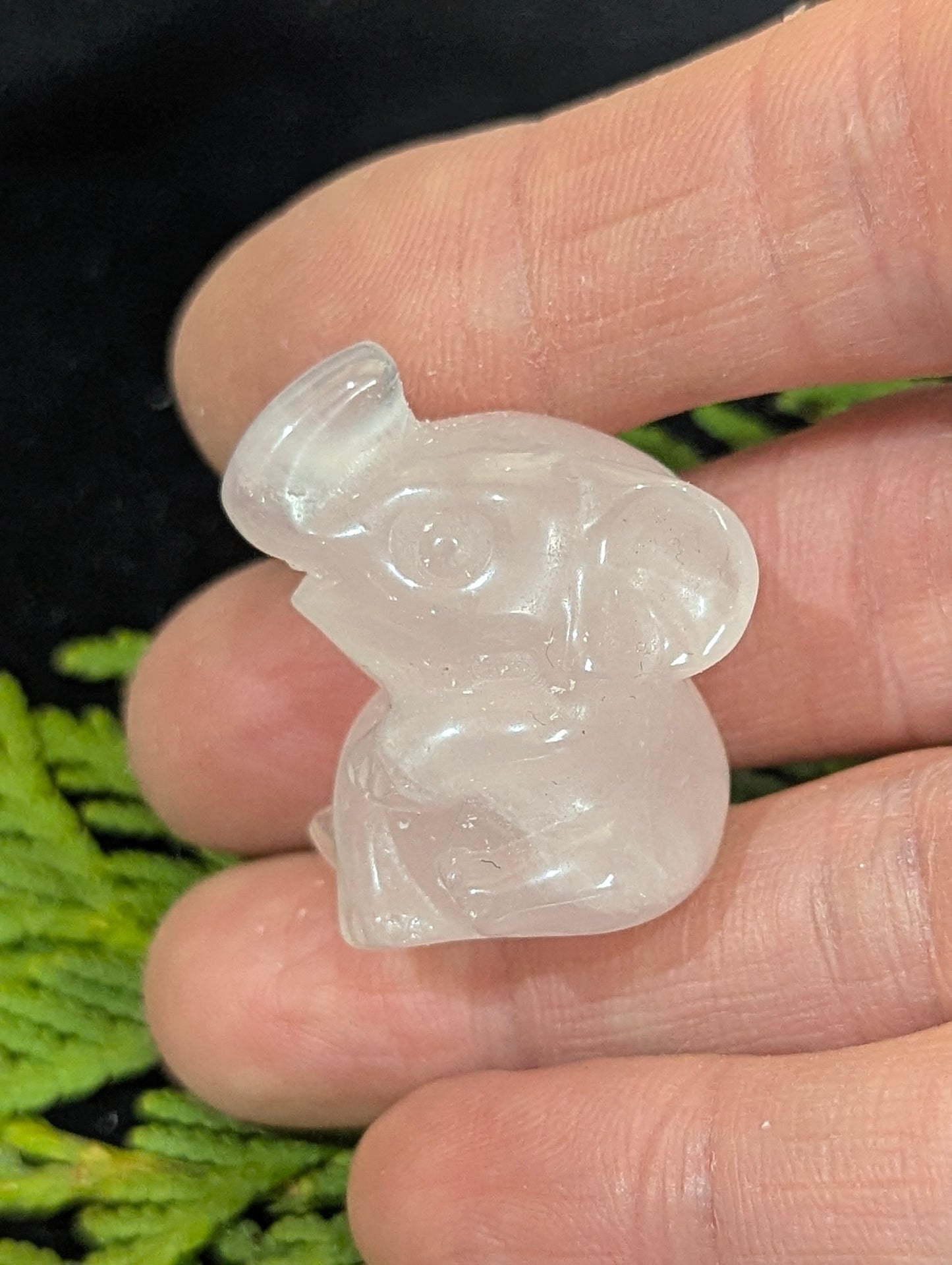 Tiny Baby Elephant Mineral Totem ~ 1"