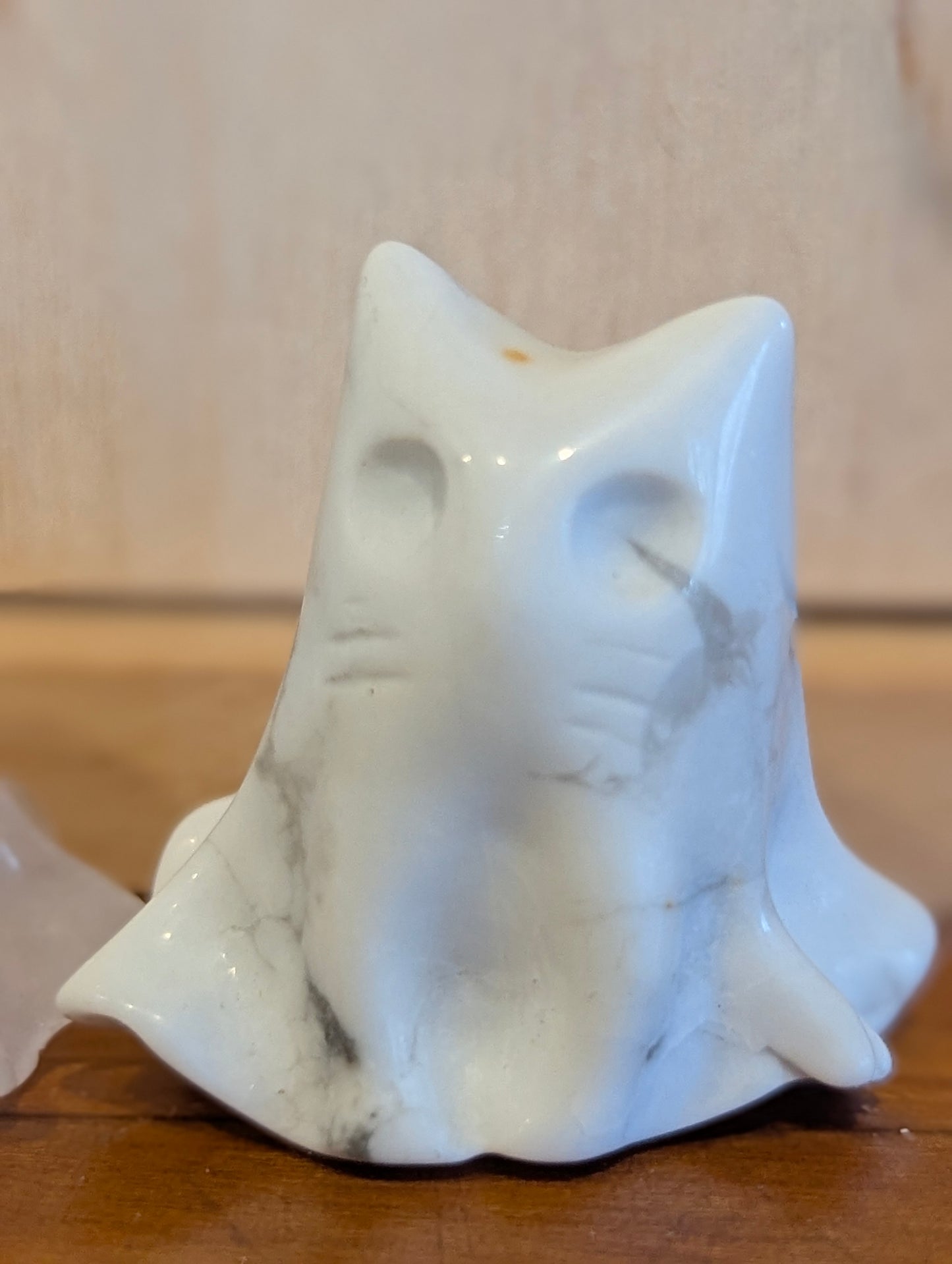 Tiny Ghost Cat Mineral Totem ~ 1"