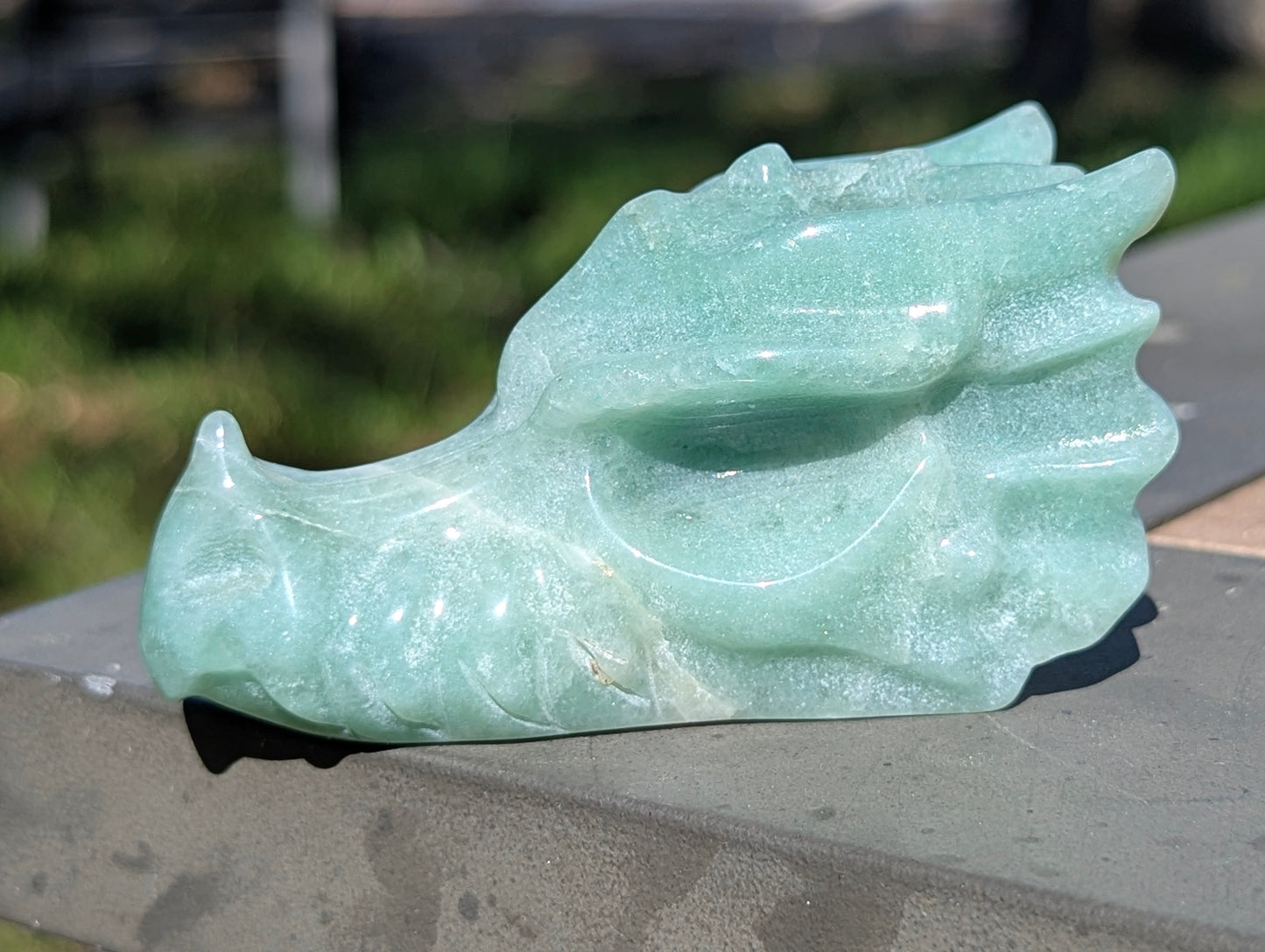 Green Aventurine Dragon Head Carving - 120g