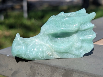 Green Aventurine Dragon Head Carving - 120g