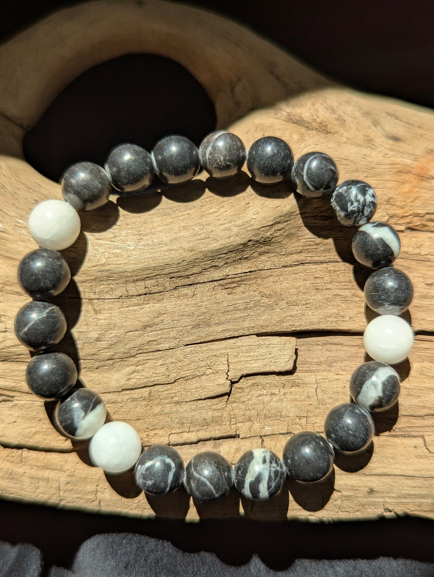 Zebra Jasper Bracelet — 6mm, 8mm & 12mm Round Beads
