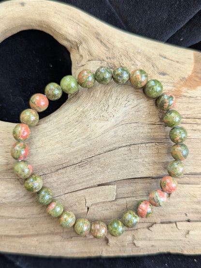 Unakite Bracelets – Chip, 7mm, 8mm & 12mm Natural Beads