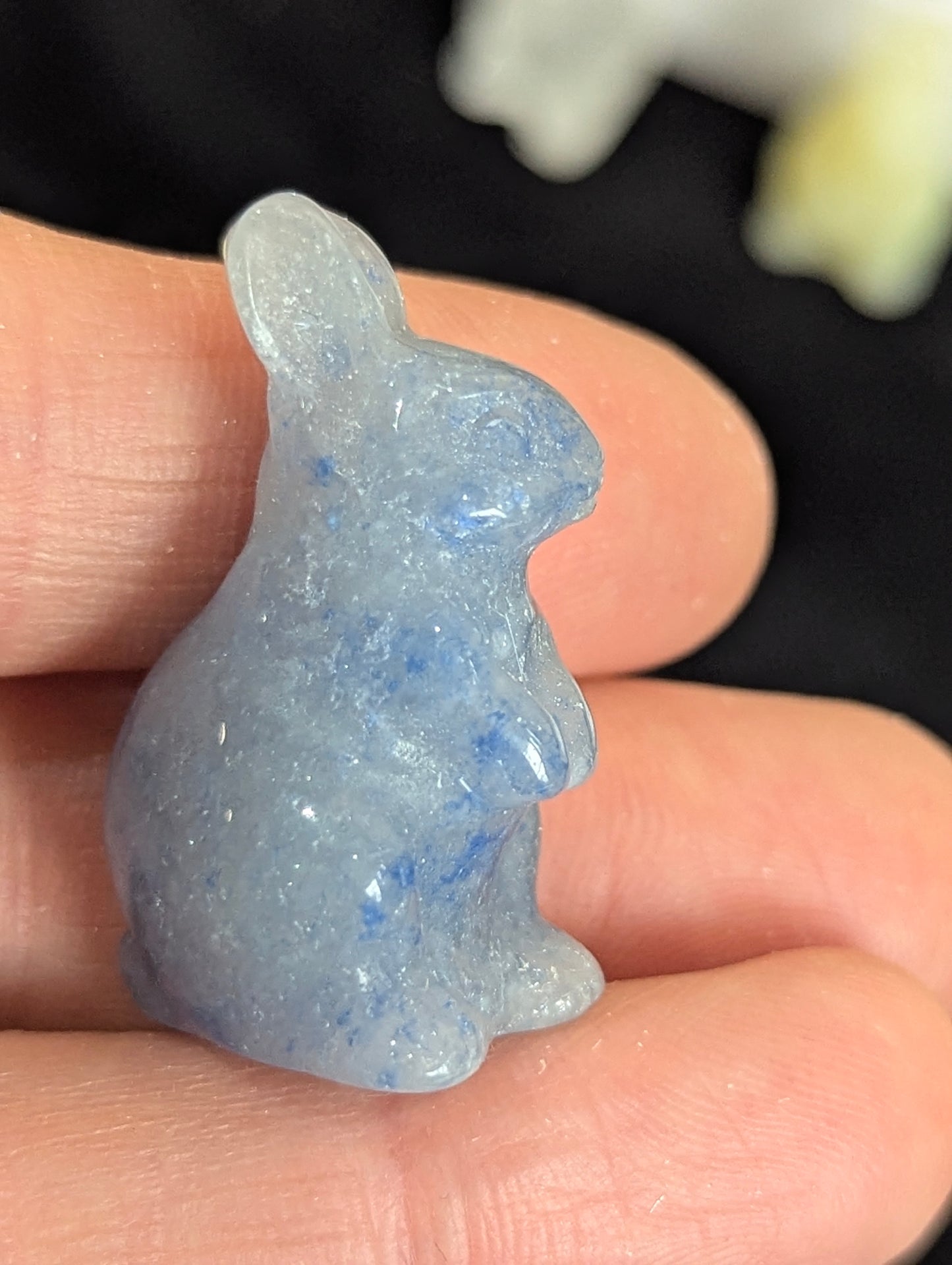 Tiny Rabbit Mineral Totem ~ 1"