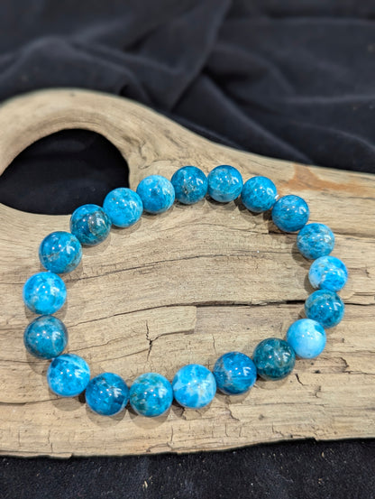 HQ Blue Apatite Bracelet (6mm, 8mm & 10mm Round Beads) – Madagascar