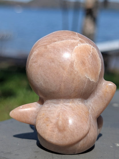 Brown Moonstone Penguin - Carving - 2.5"