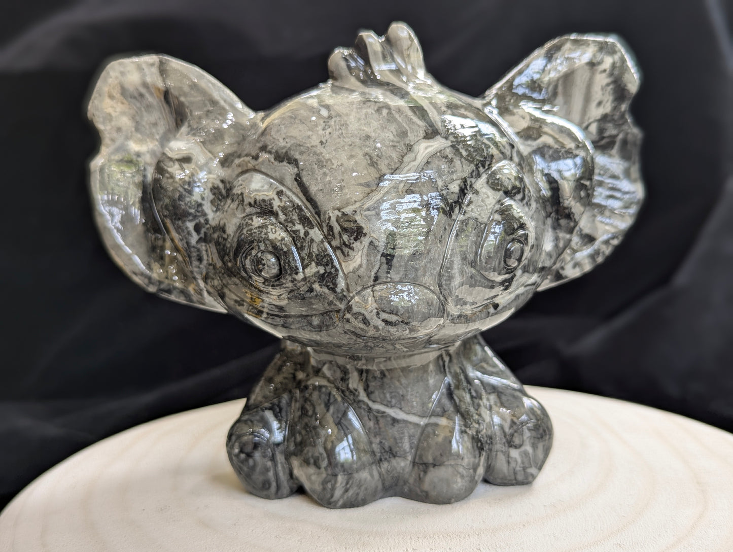 Picasso Jasper "Stitch" Hand-Carved Crystal Sculpture – Statement Piece - 5", 1.67kg
