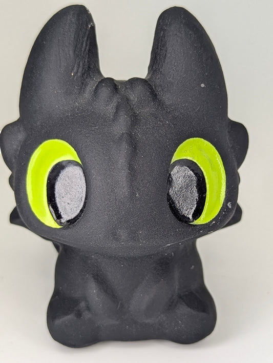 Toothless Night Fury and Luna Light Fury Dragons - Carved Minerals