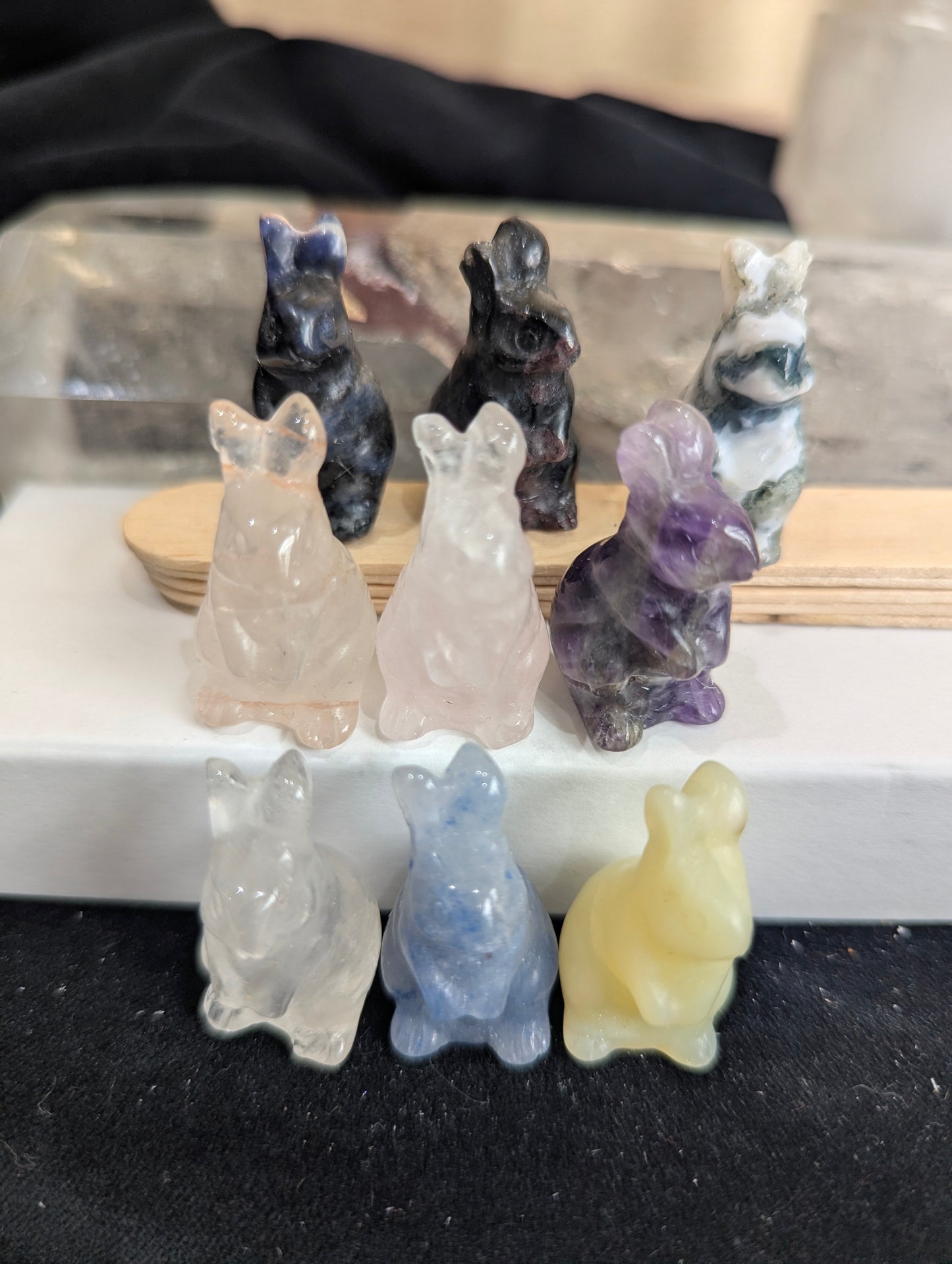 Tiny Rabbit Mineral Totem ~ 1"
