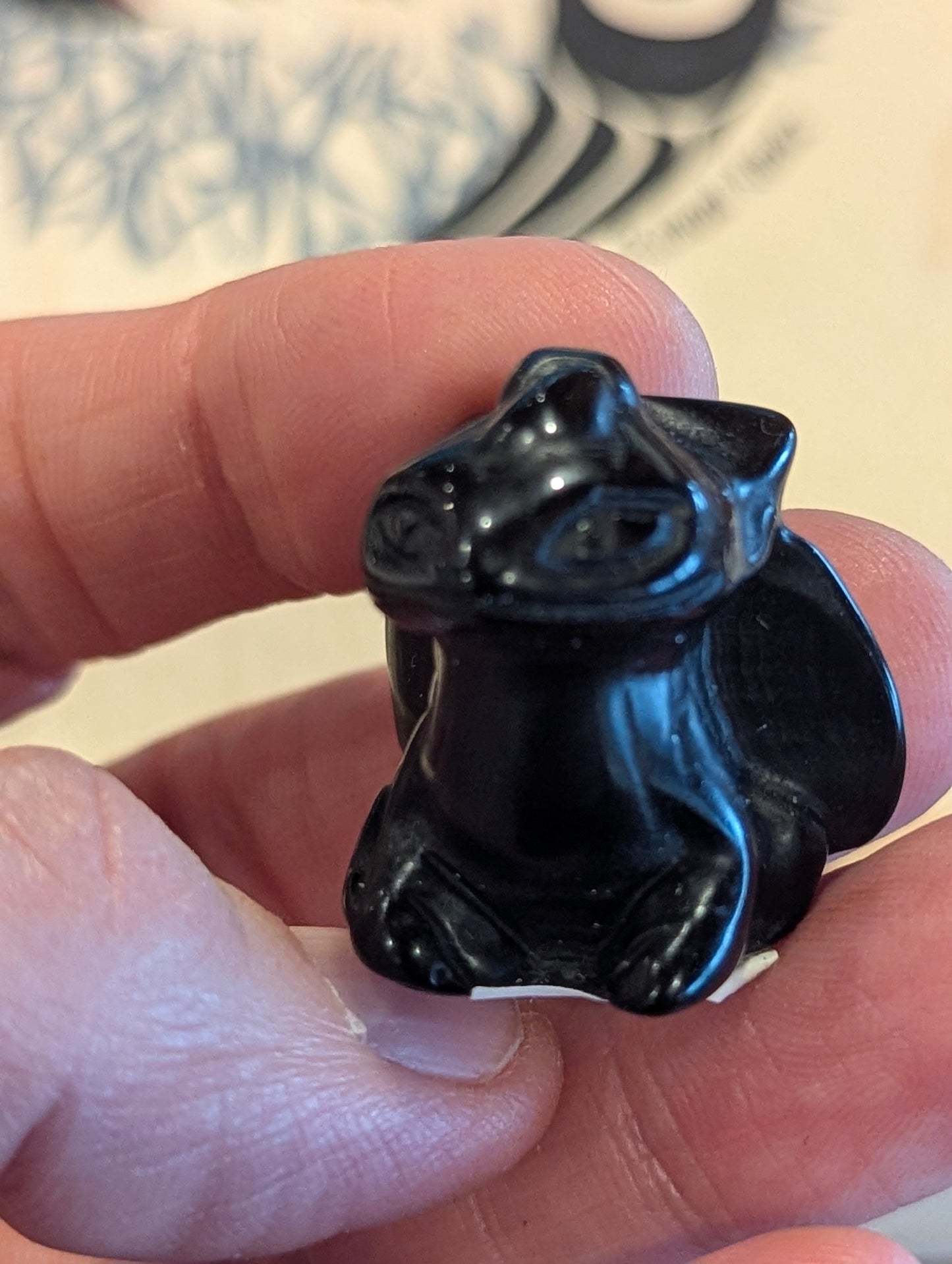 Tiny Toothless Night Fury Dragon Mineral Totem ~ 1"