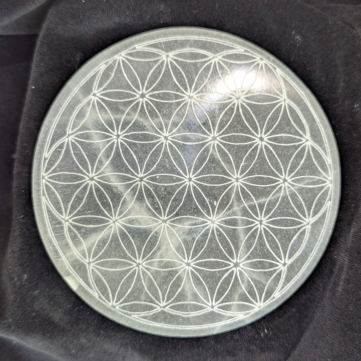 Engraved Selenite Charging & Cleansing Plates