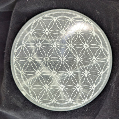 Engraved Selenite Charging & Cleansing Plates