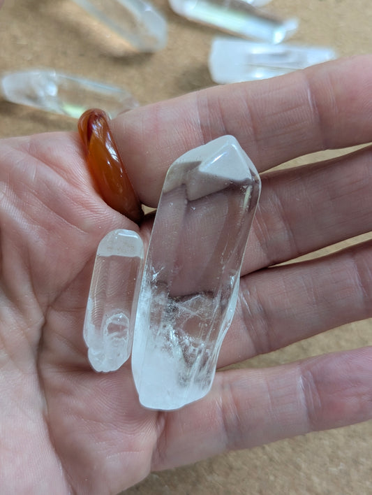 Polished Clear Quartz Points | Amplification, Clarity, Alignment | ~ 25g, 2-3 Quartz Points