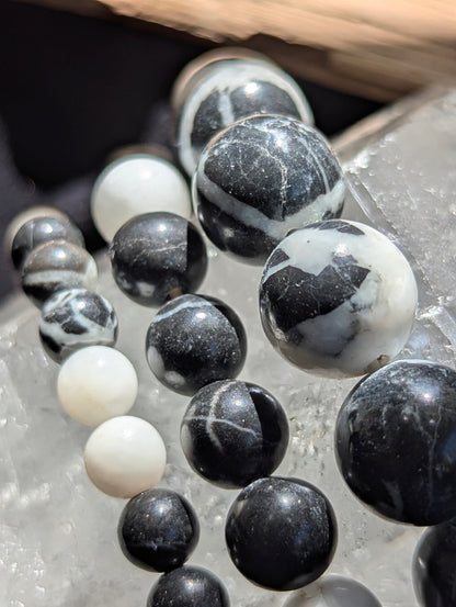 Zebra Jasper Bracelet — 6mm, 8mm & 12mm Round Beads