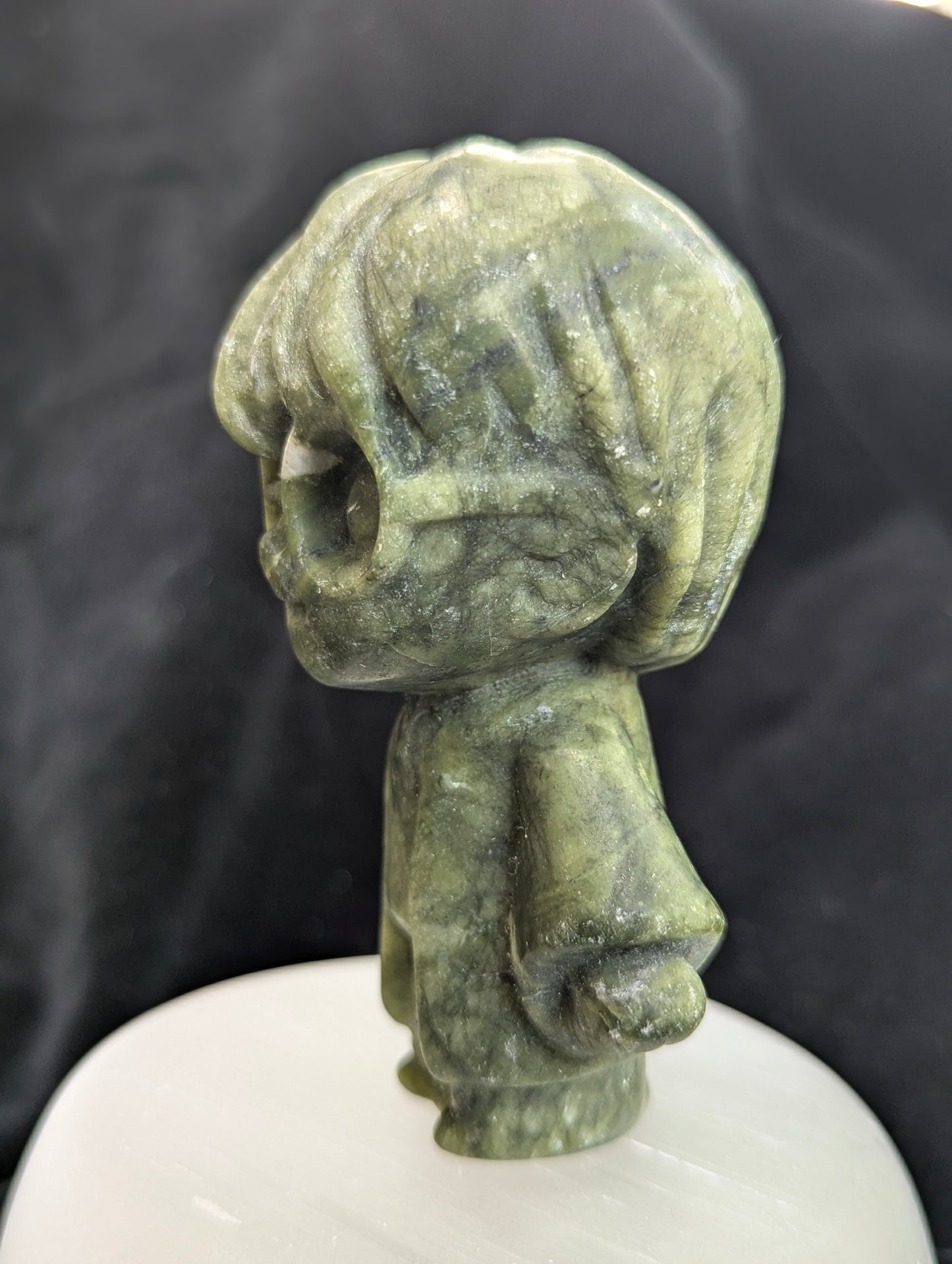Jade verte sculptée Harry Potter et Hedwige