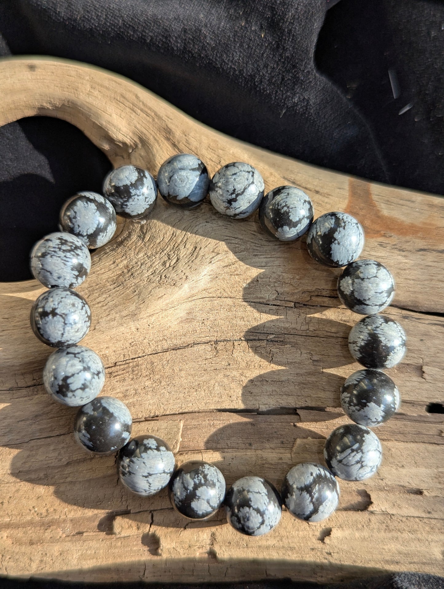 Snowflake Obsidian Bracelets – 8mm & 10mm Round & Chip Style