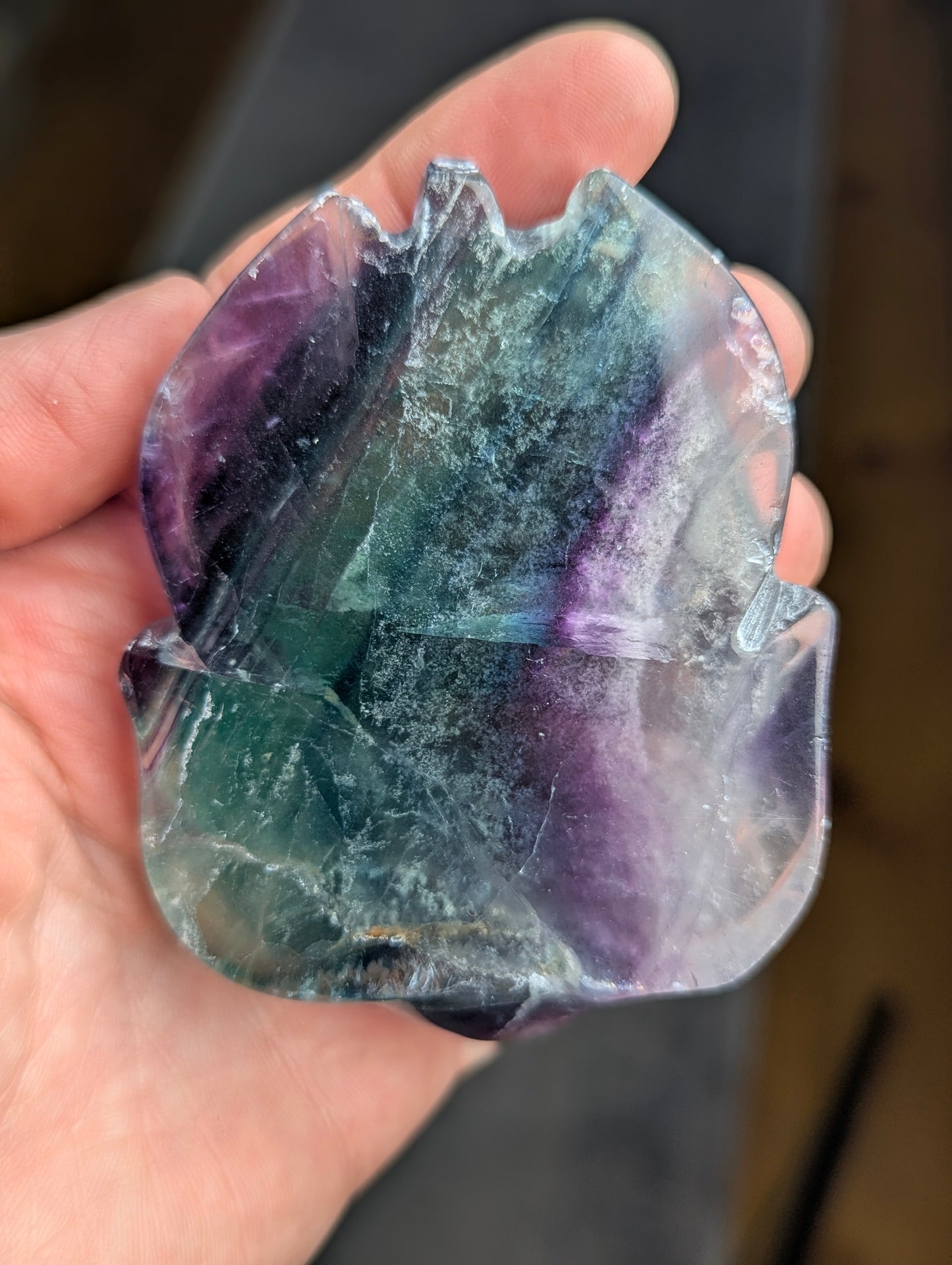 Rainbow Fluorite Sea Turtle Carvings