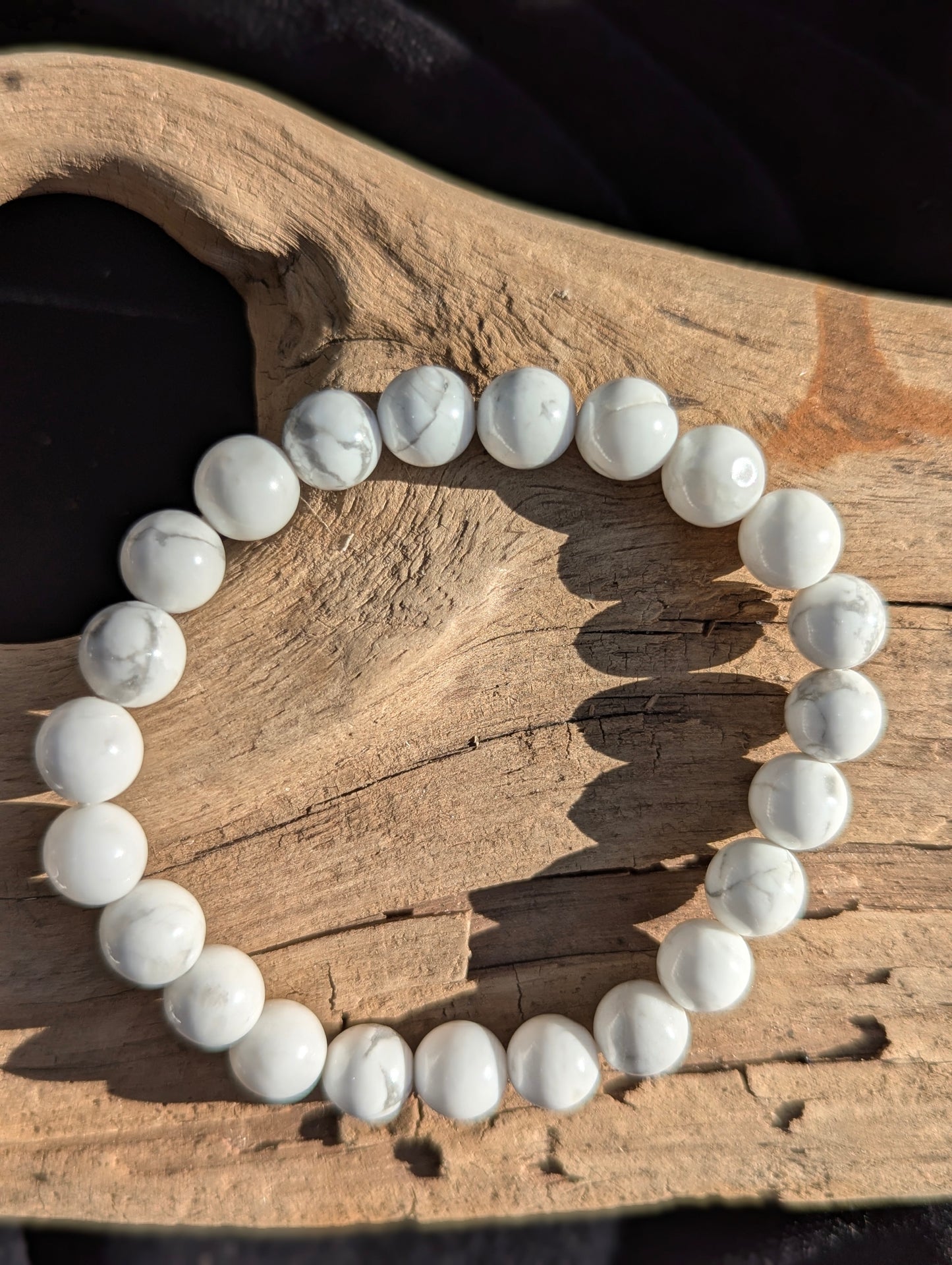 Howlite Bracelet — Chip, 6mm, 8mm & 12mm Round Beads