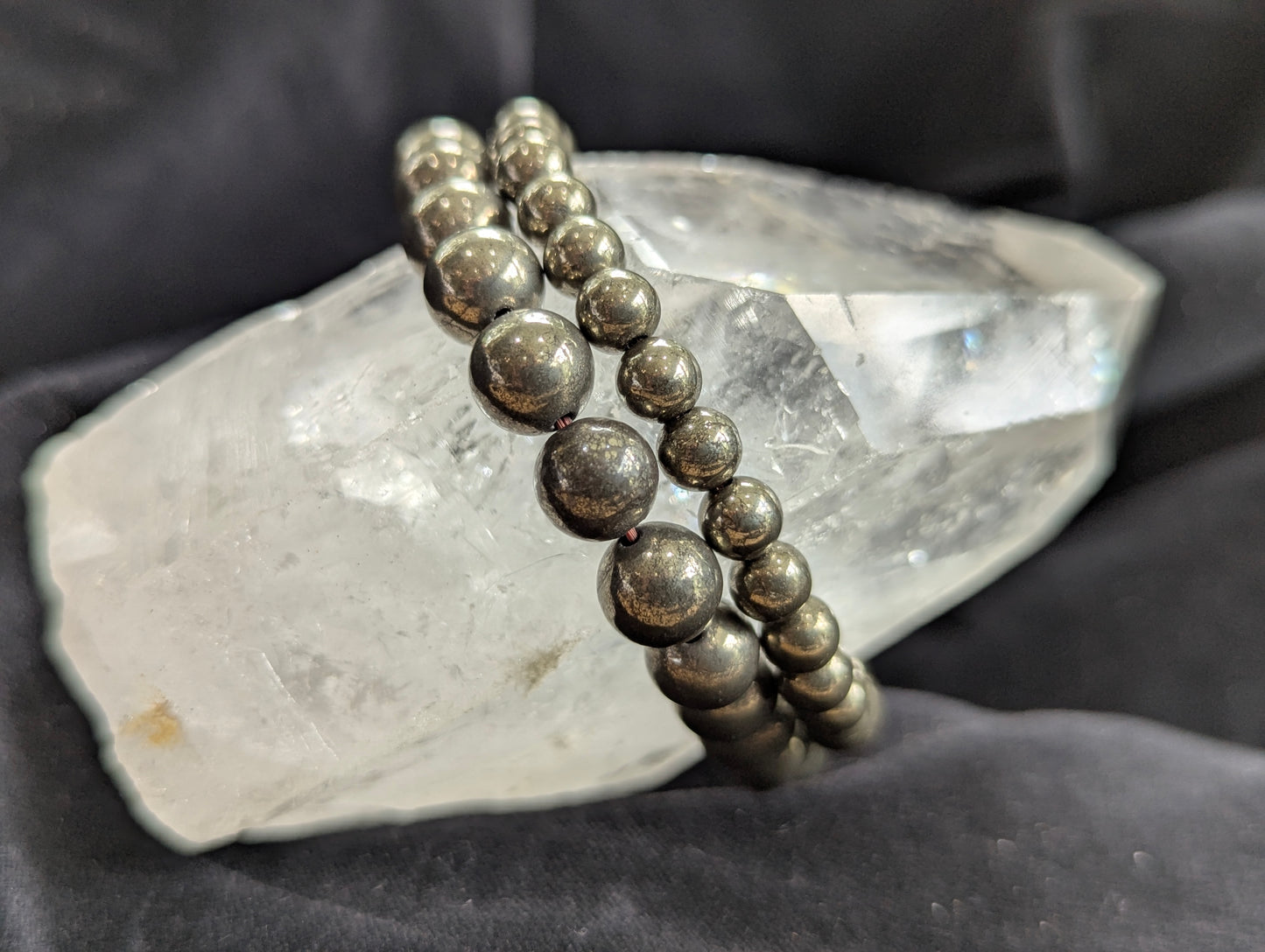 Pyrite Bracelet — 6mm and 8mm Round Beads