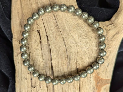 Pyrite Bracelet — 6mm and 8mm Round Beads