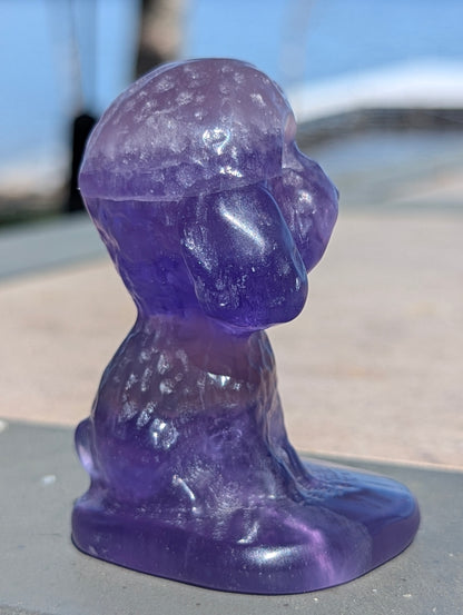 Purple Fluorite Poodle Carving