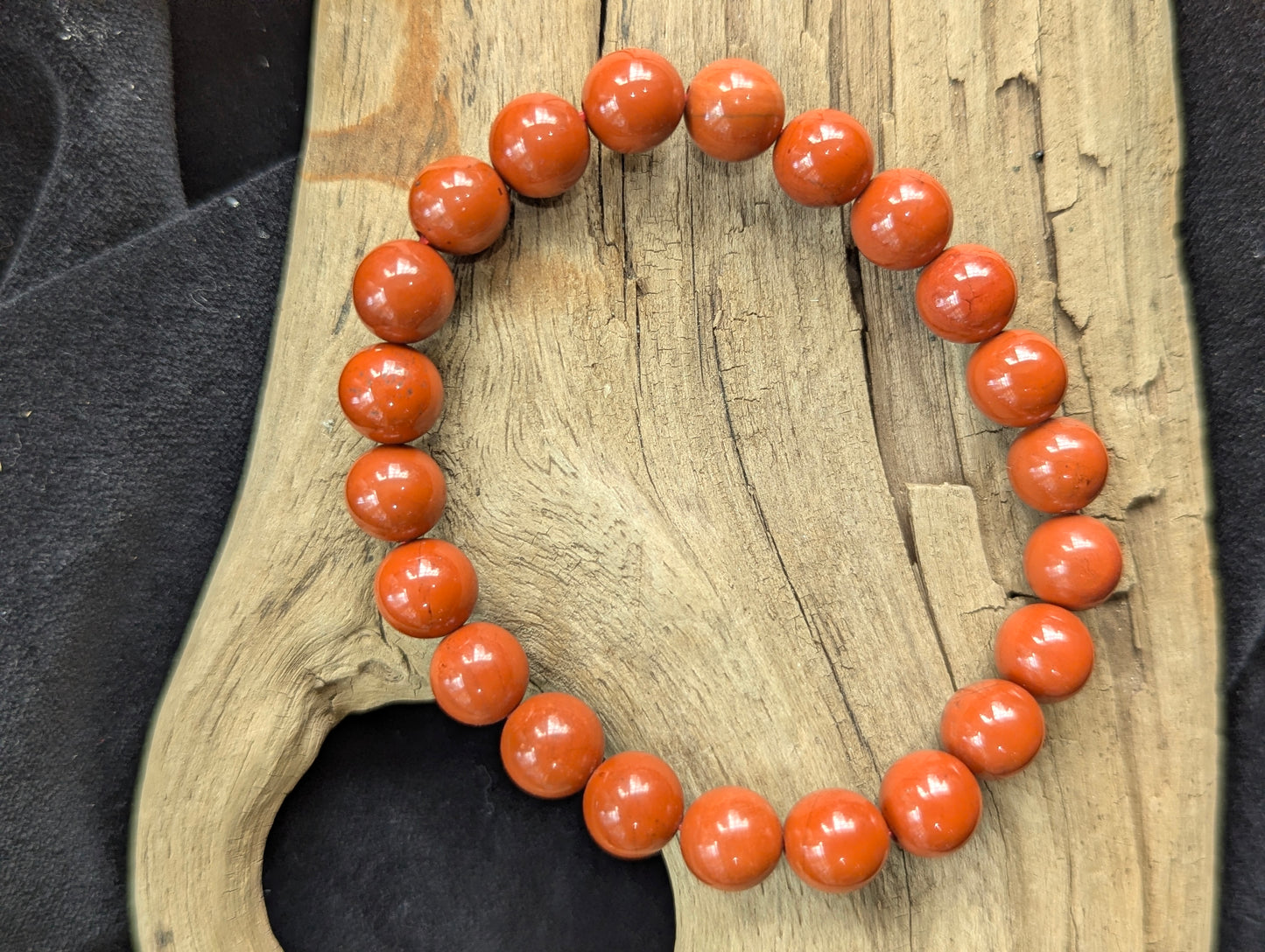 Red Jasper Beaded Bracelet — 6mm, 8mm, 12mm & chip