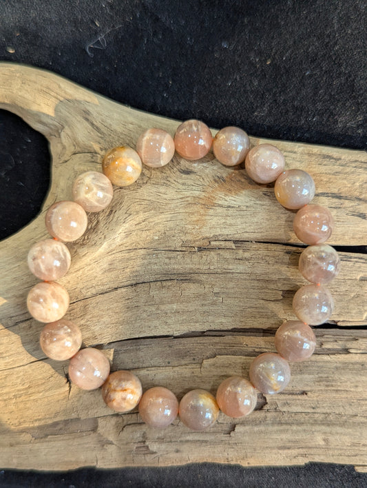 Golden Brown Sunstone Bracelet — 8mm & 10mm Beads