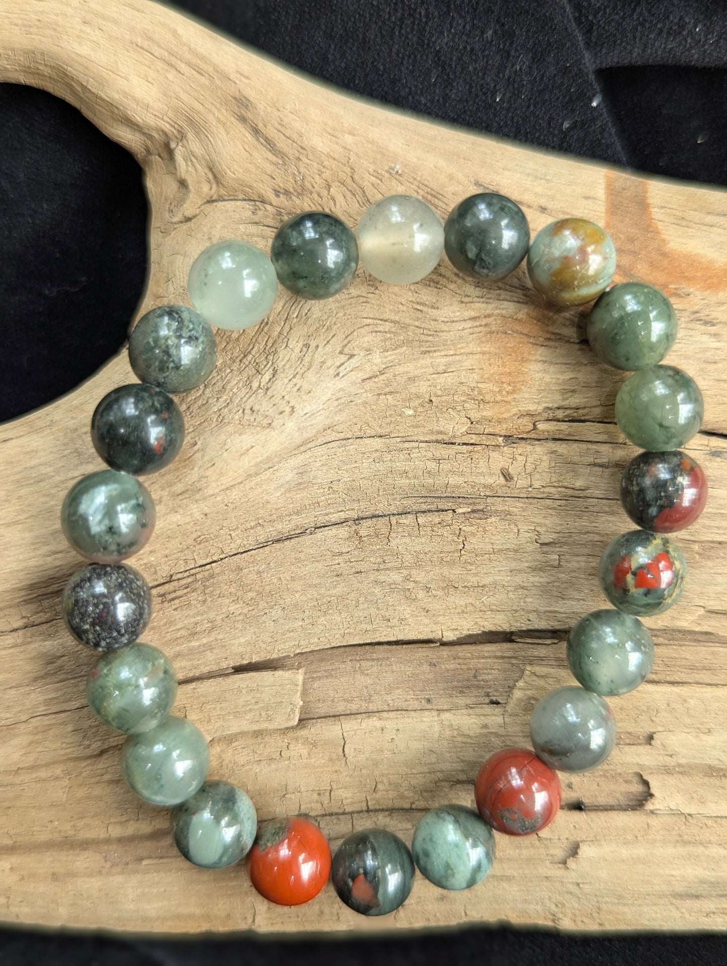 African Bloodstone Bracelet – 8mm & 10mm Polished Beads