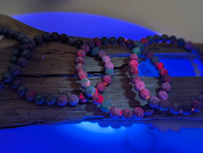 Ruby in Blue Kyanite Bead Bracelet – 7mm and 8mm Natural Corundum (India)