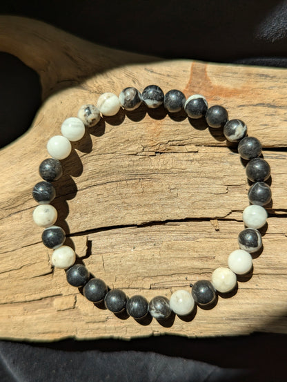 Zebra Jasper Bracelet — 6mm, 8mm & 12mm Round Beads