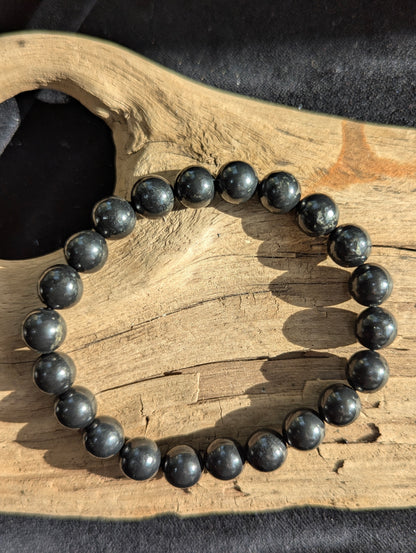 Shungite Bracelet – 7mm, 8mm & 14mm Polished Round Beads