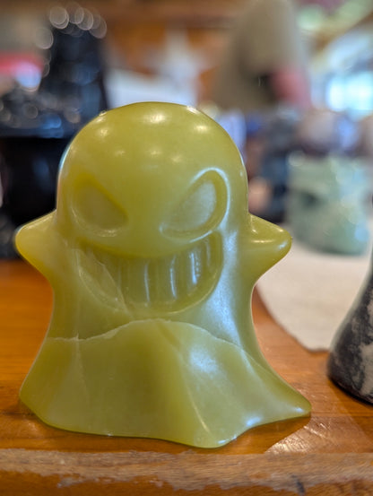Crystal Ghost Carvings – Mahogany Jasper & Ruby in Zoisite