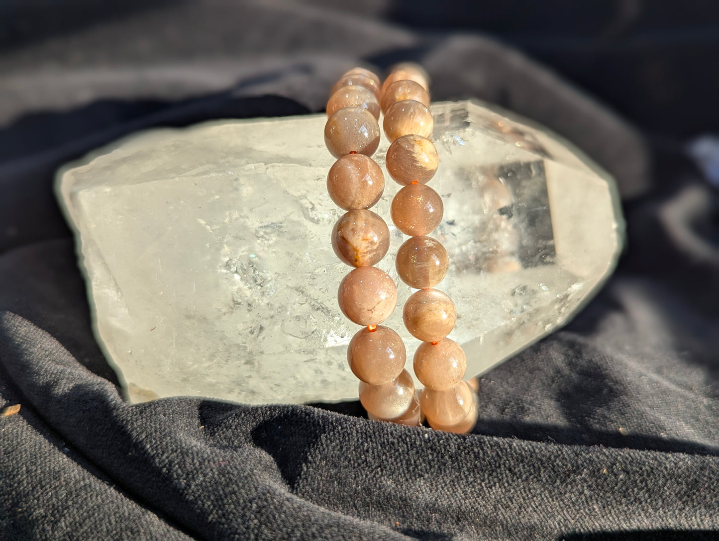 Golden Brown Sunstone Bracelet — 8mm & 10mm Beads