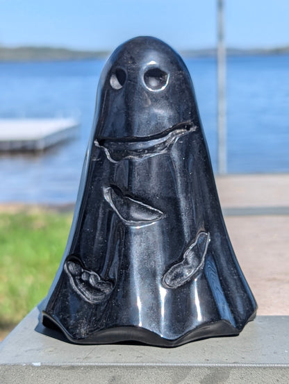 Black Obsidian Ghost Carving - large