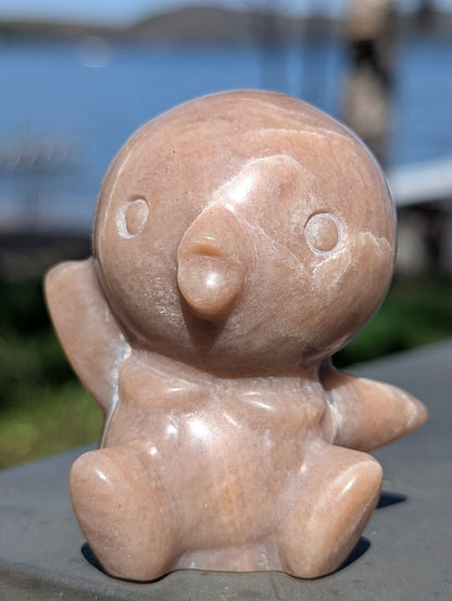 Brown Moonstone Penguin - Carving - 2.5"