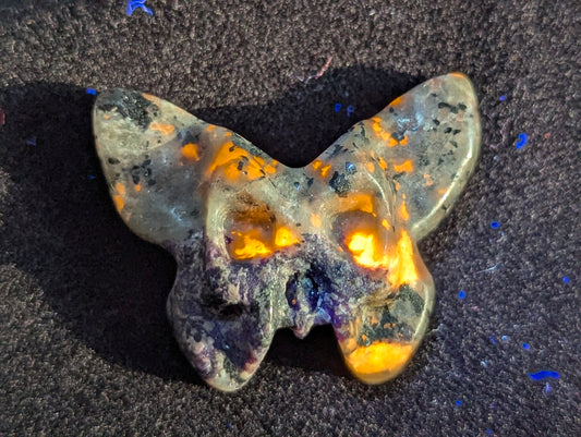 Death Head Skull Hawk Moth Carvings - 1" Totem - choose your mineral
