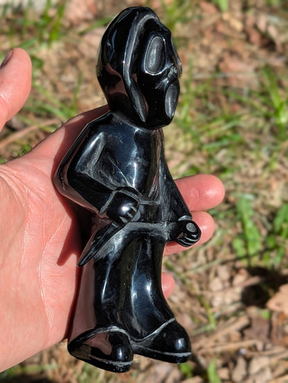 Black Obsidian Ghostface Scream Carving - large